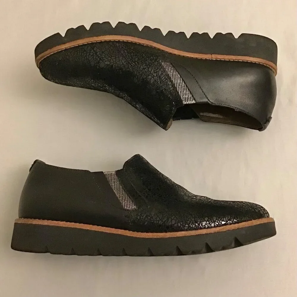 SoftWaves 6-6.5 (37) Women’s Comfort Slip On Leather Shoes Black Portugal